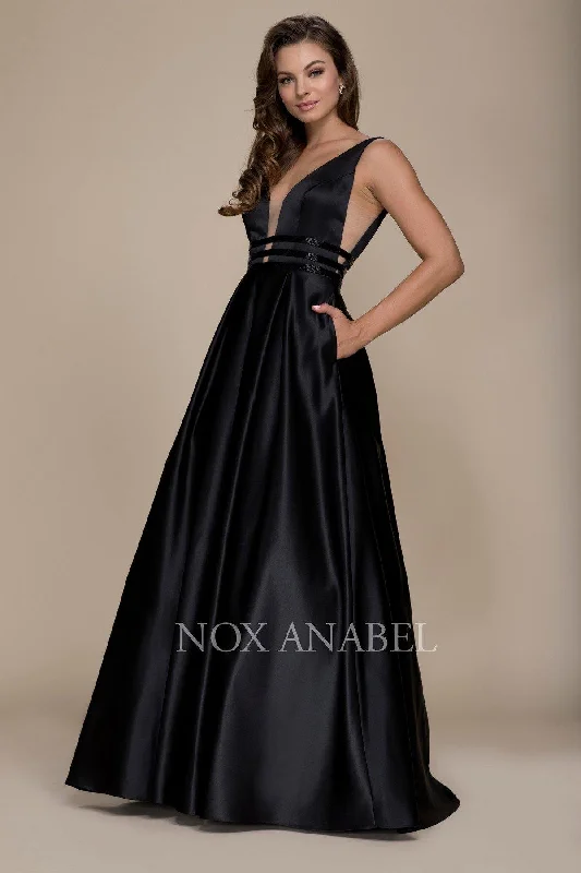 Long Prom Dress Sexy Evening Gown with Pockets