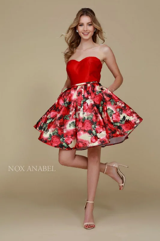 Short Floral Formal Prom Cocktail Dress