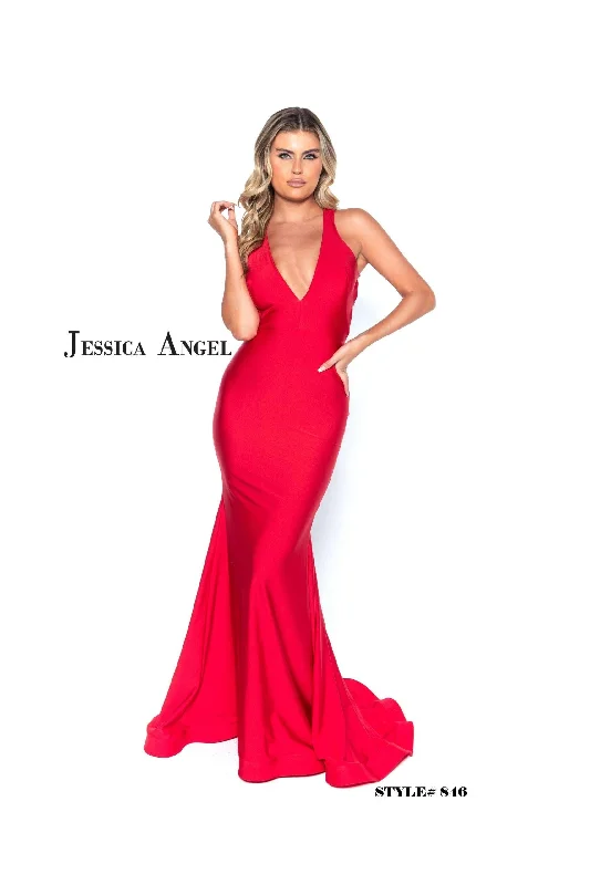 Jessica Angel Halter Long Formal Dress 846