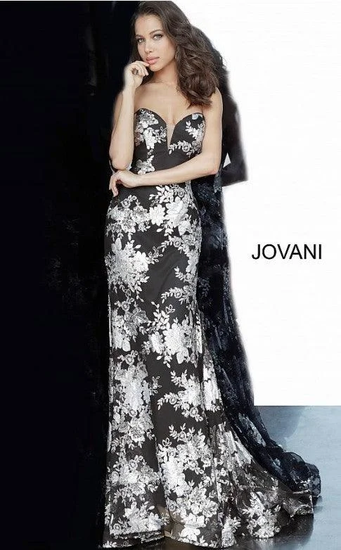 Jovani 02475 Prom Long Formal Floral Print Dress