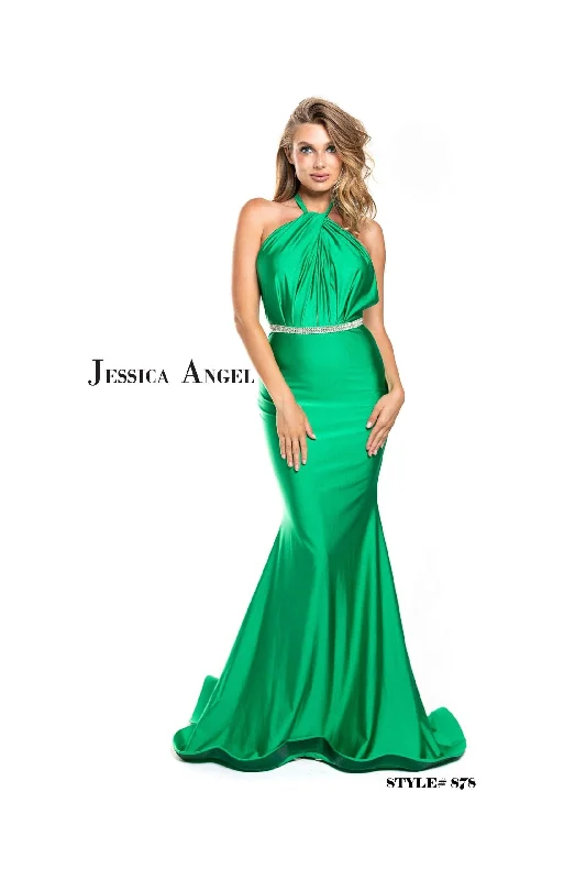 Jessica Angel Long Formal Halter Fitted Dress 878