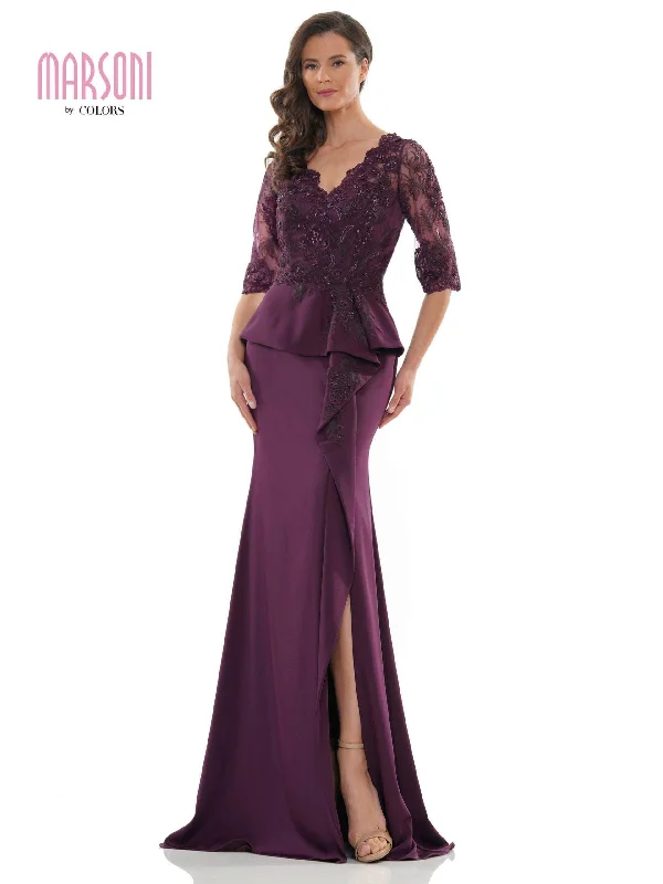 Rina di Montella Peplum Style Long Dress 2685