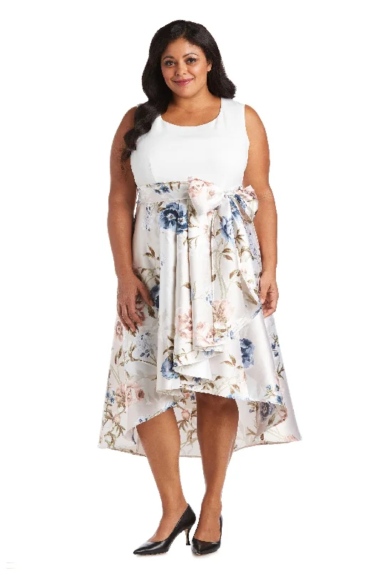 R&M Richards 7082W Plus Size High Low Floral Dress