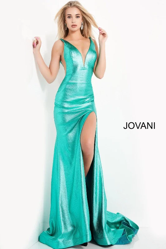 Jovani 06125 Long Formal Metallic Long Prom Dress