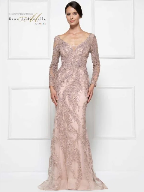 Rina di Montella Long Sleeve Formal Dress 2668