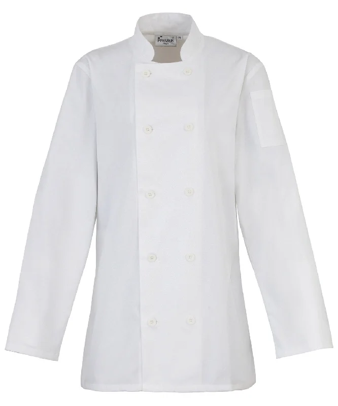 White - Women's long sleeve chef's jacket