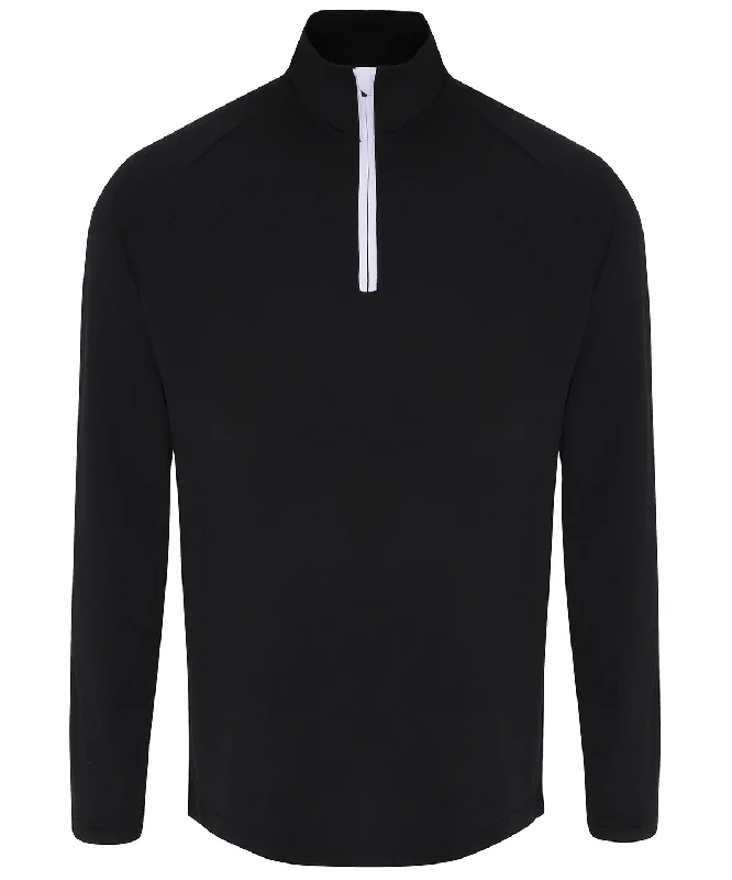 Black/White - TriDri® long sleeve performance ¼ zip