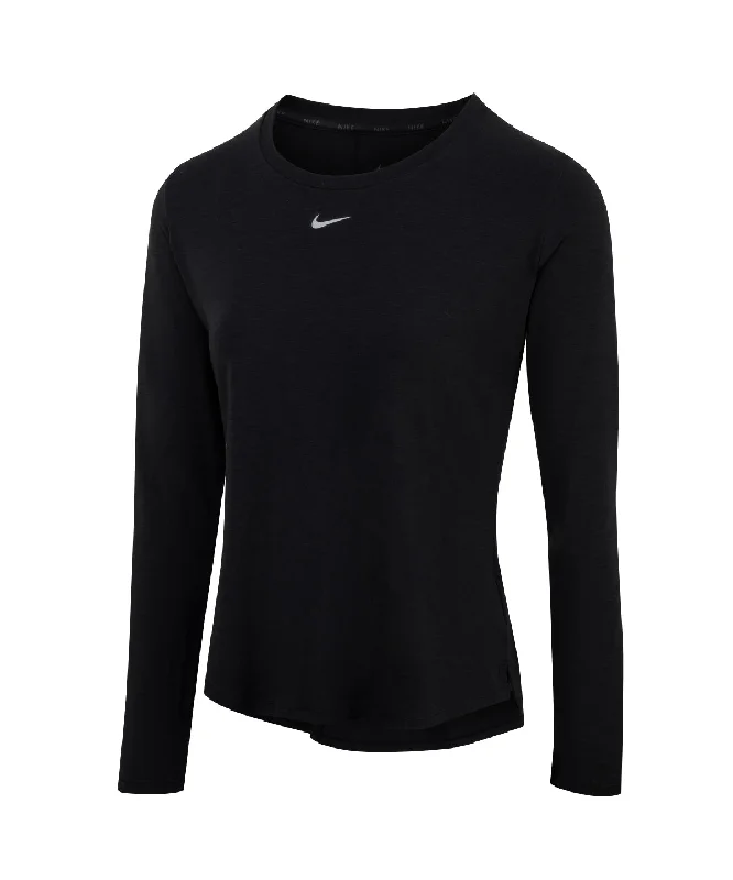 Black/Reflective Silver - Women’s Nike One Luxe Dri-FIT long sleeve standard fit top