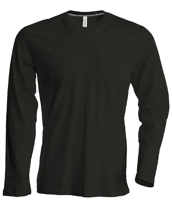 Black - Men's long-sleeved crew neck T-shirt