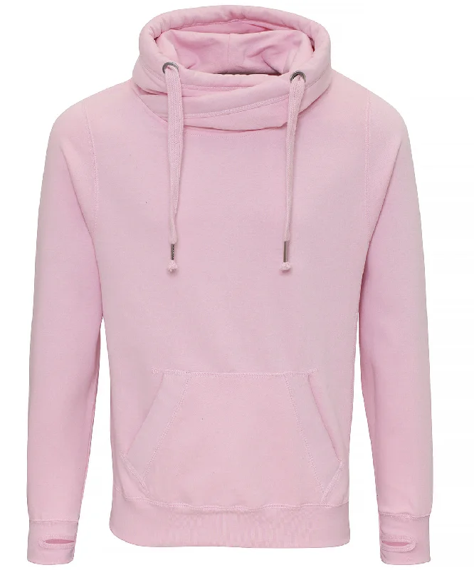 Baby Pink - Cross neck hoodie