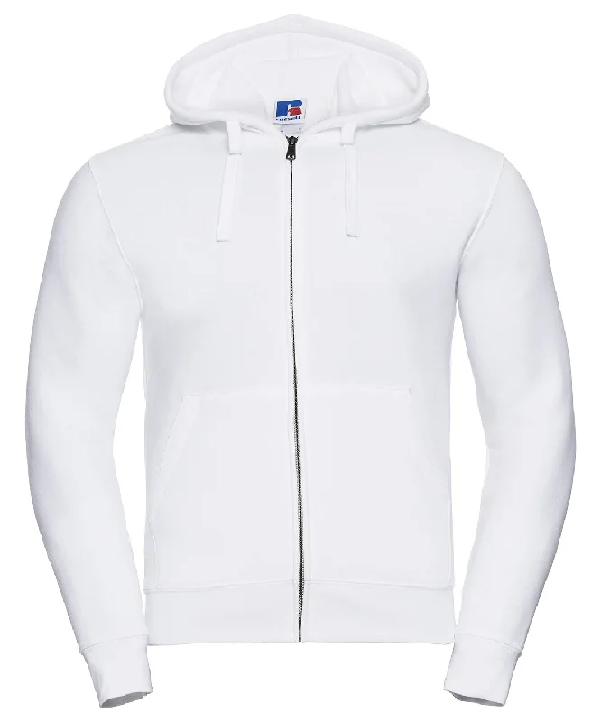 White - Authentic zipped hooded sweat