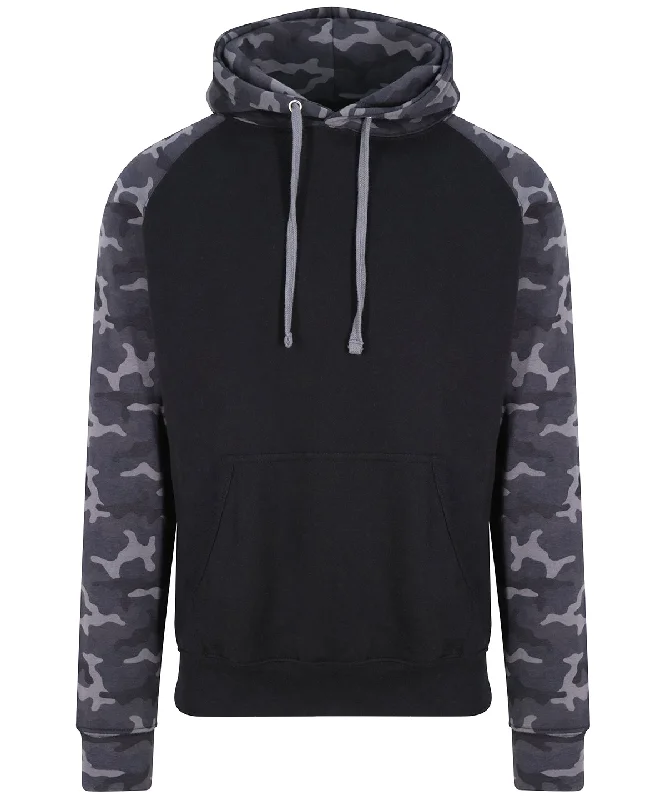 Solid Black/Black Camo - Baseball hoodie