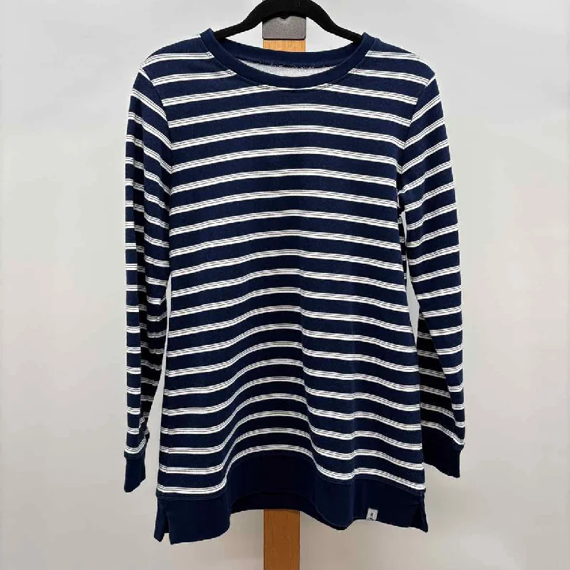 Lands End Women's Size M Navy Stripe Sweatshirt