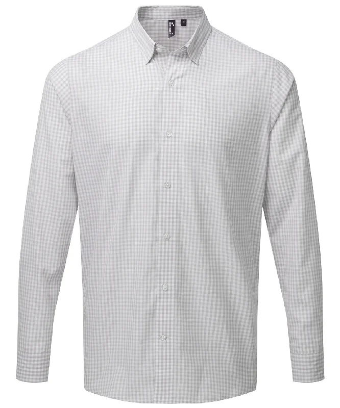 Silver/White - Maxton check long sleeve shirt