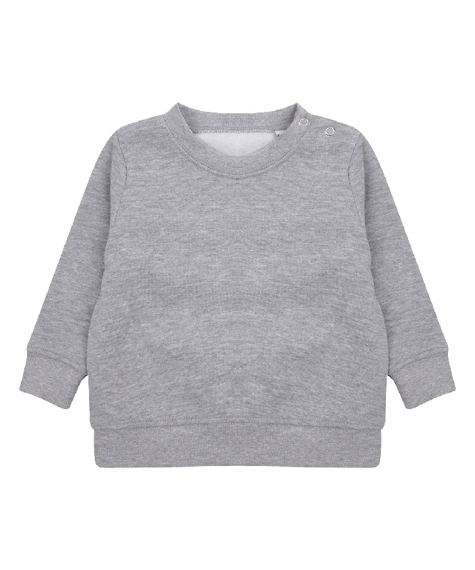 Heather Grey - Crew neck sweatshirt with shoulder poppers