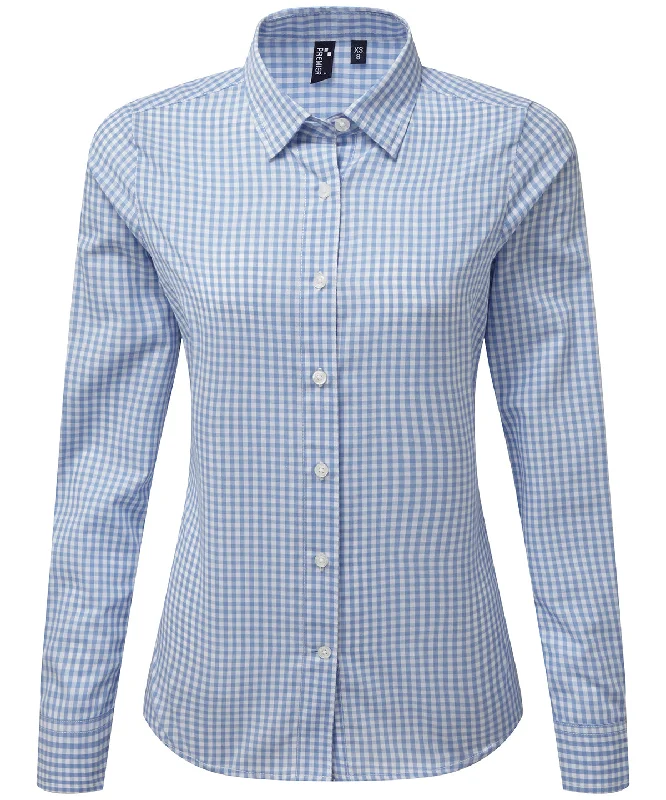 Light Blue/White - Women's Maxton check long sleeve shirt