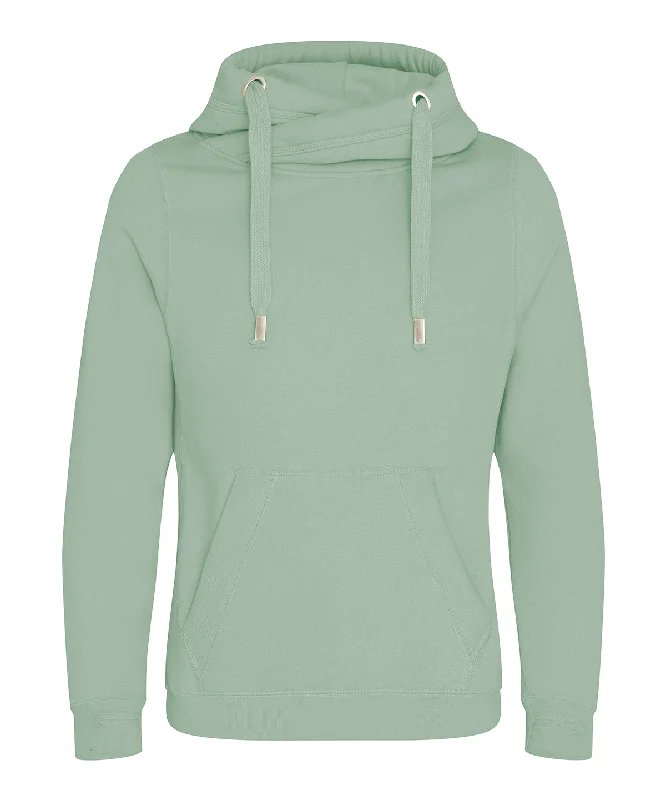 Dusty Green - Cross neck hoodie