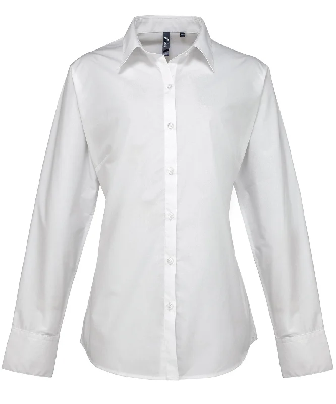 White - Women's supreme poplin long sleeve shirt