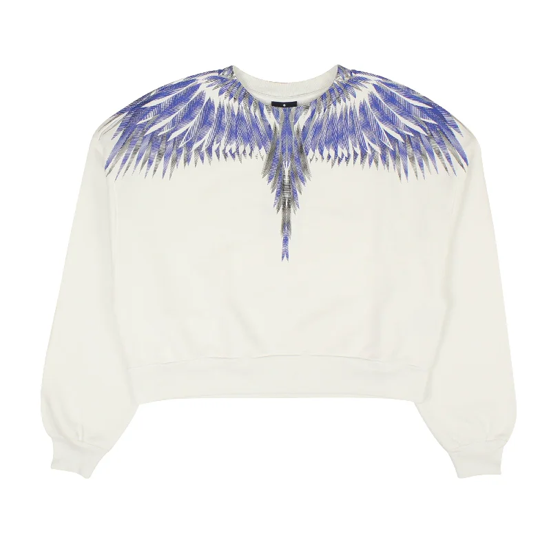 White And Blue SHARP WINGS REGULAR CREWNECK