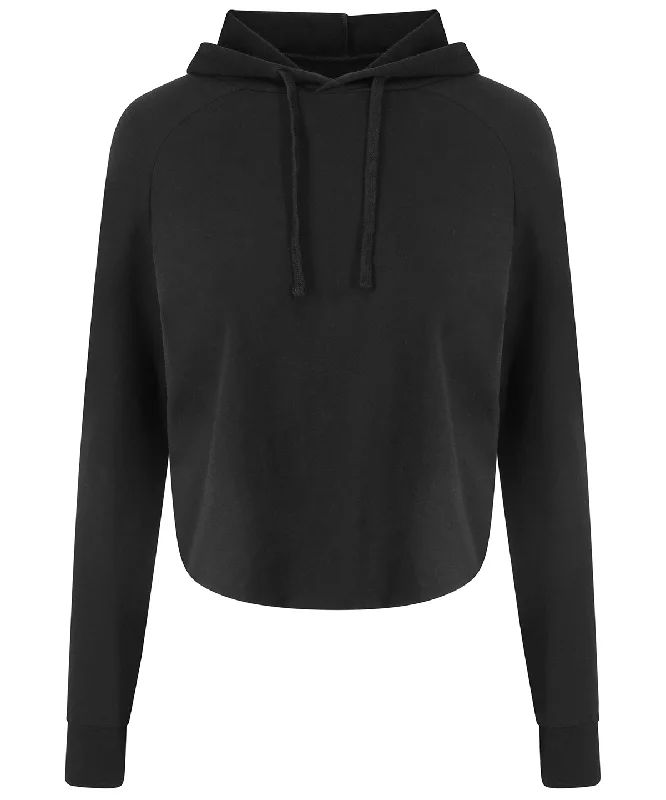 Jet Black - Women's cross back hoodie