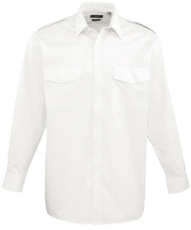 White - Long sleeve pilot shirt