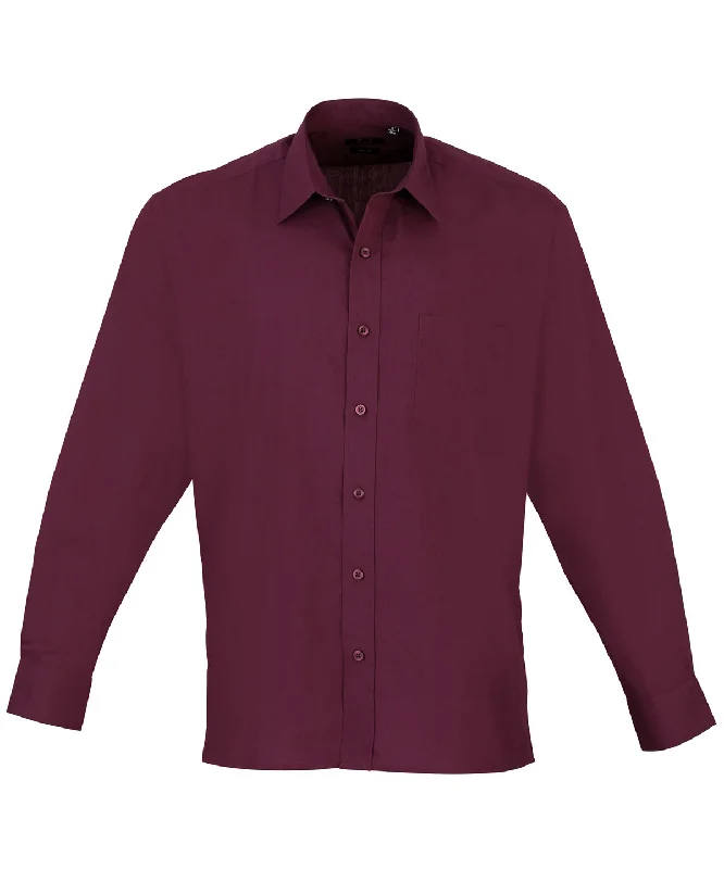 Aubergine - Long sleeve poplin shirt