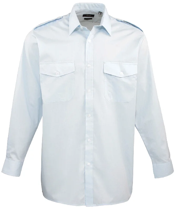 Light Blue - Long sleeve pilot shirt