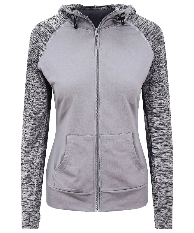 Grey/Grey Melange - Women's cool contrast zoodie