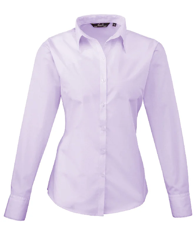 Lilac - Women's poplin long sleeve blouse