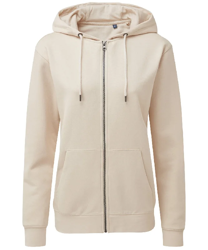 Natural - Women's zip-through organic hoodie