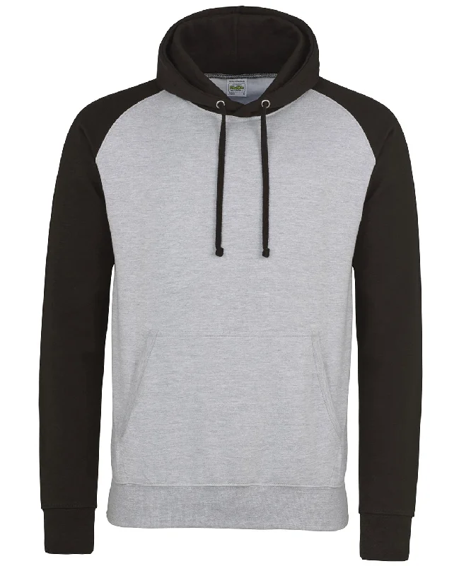 Heather Grey/Jet Black - Baseball hoodie