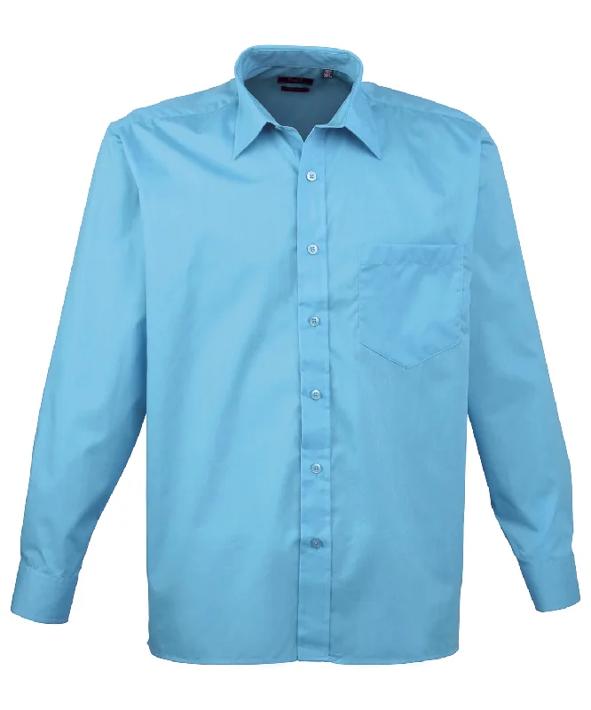 Turquoise* - Long sleeve poplin shirt