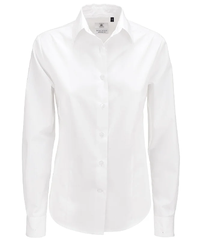 White - B&C Smart long sleeve /women