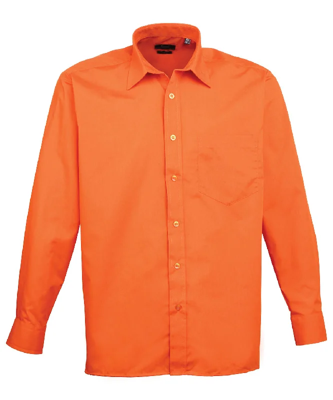 Orange - Long sleeve poplin shirt