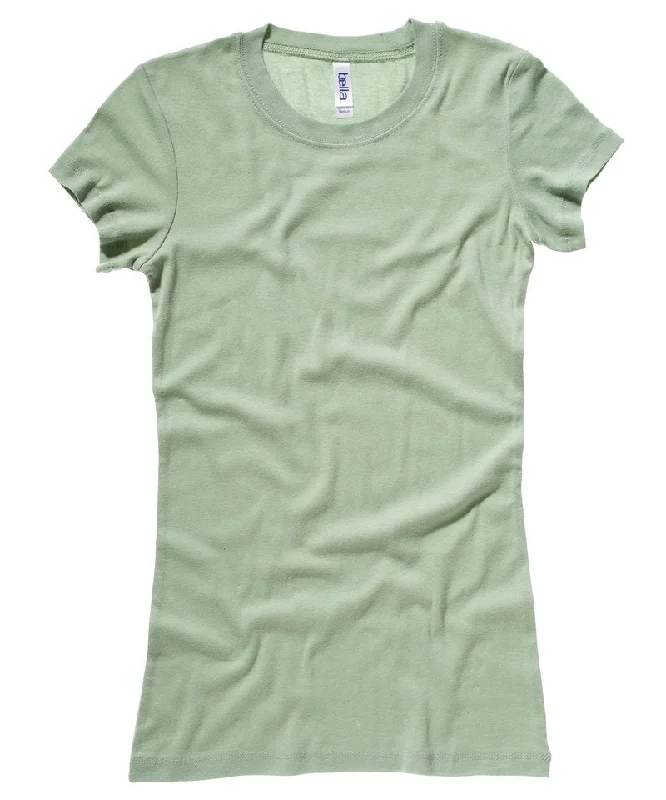 Moss Green - Sheer mini rib crew neck t-shirt