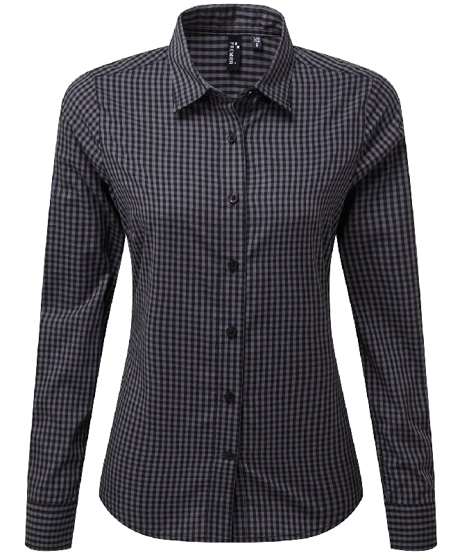 Steel/Black - Women's Maxton check long sleeve shirt