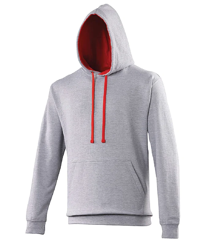 Heather Grey/Fire Red* - Varsity hoodie