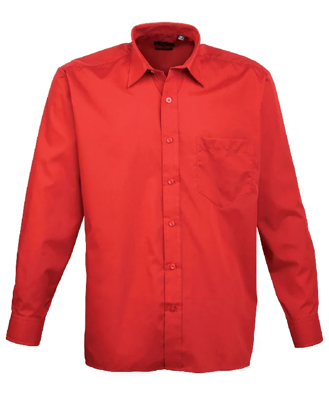 Red* - Long sleeve poplin shirt