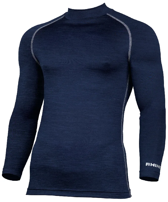 Navy Heather - Rhino baselayer long sleeve