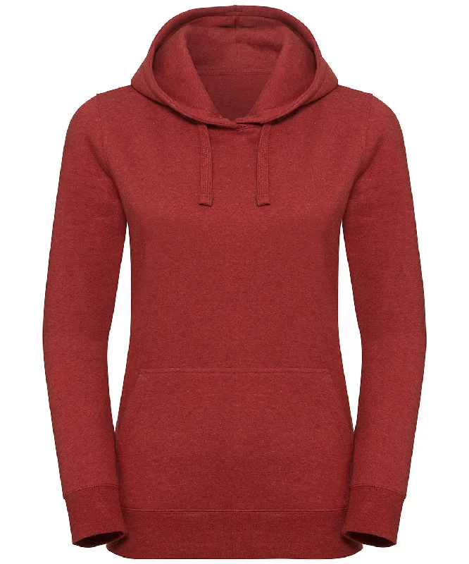 Brick Red Melange - Women's authentic melange hooded sweatshirt