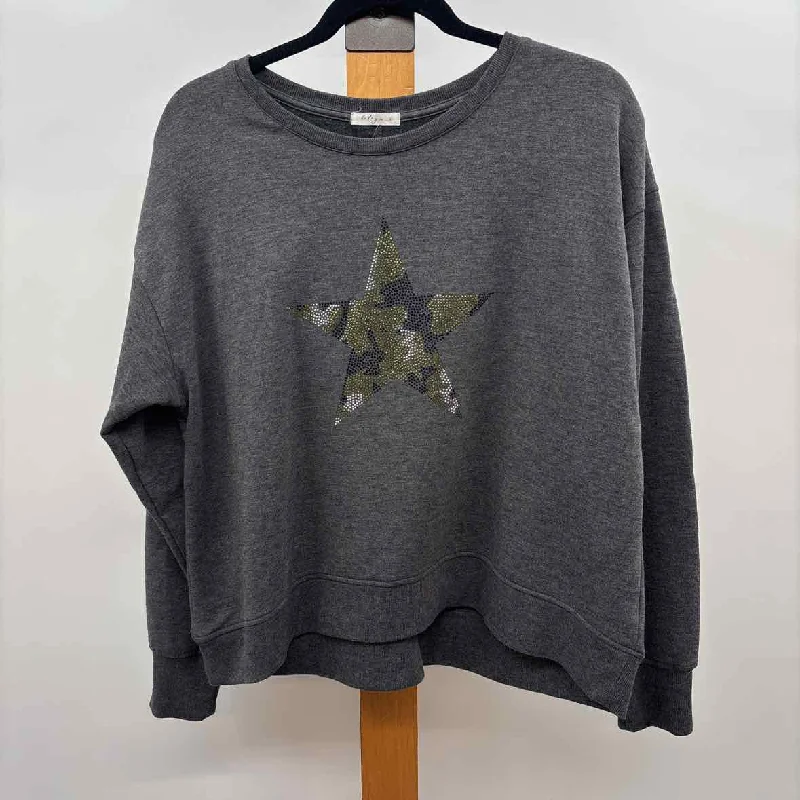 Britny Women's Size L Charcoal Star Long Sleeve Shirt