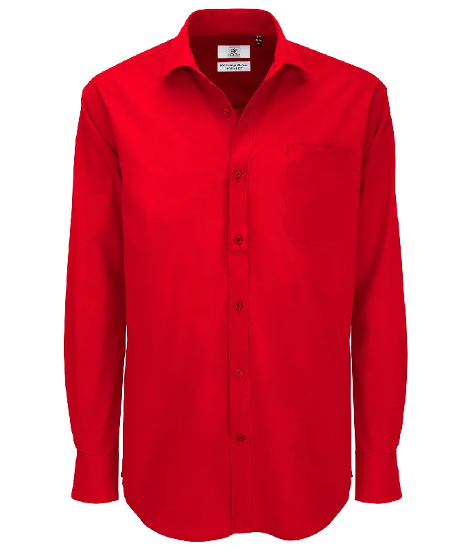 Deep Red - B&C Heritage long sleeve /men