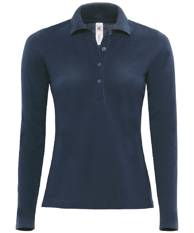 Navy - B&C Safran pure long sleeve /women