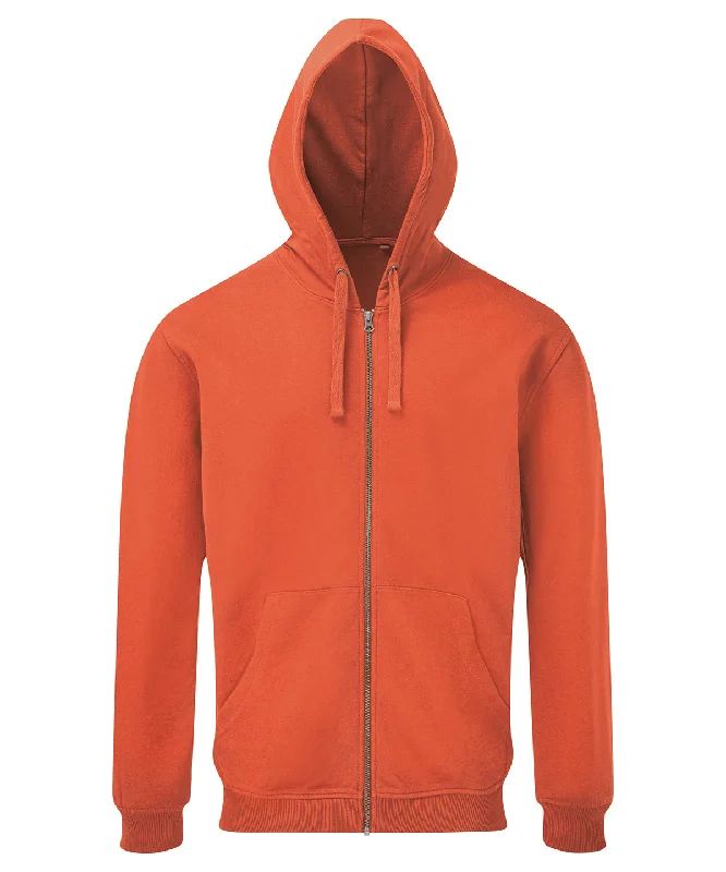 Paprika - Men's coastal vintage wash loop back zip through hoodie