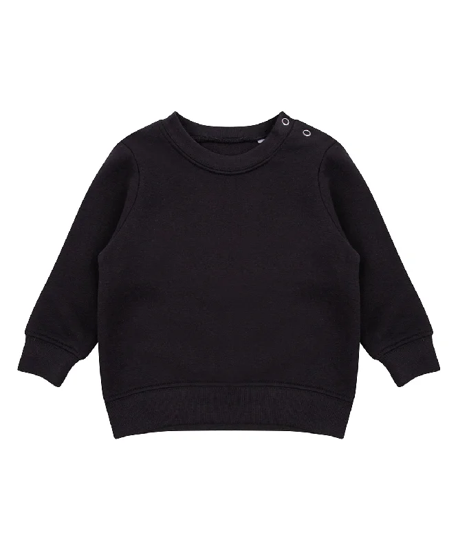 Black - Crew neck sweatshirt with shoulder poppers