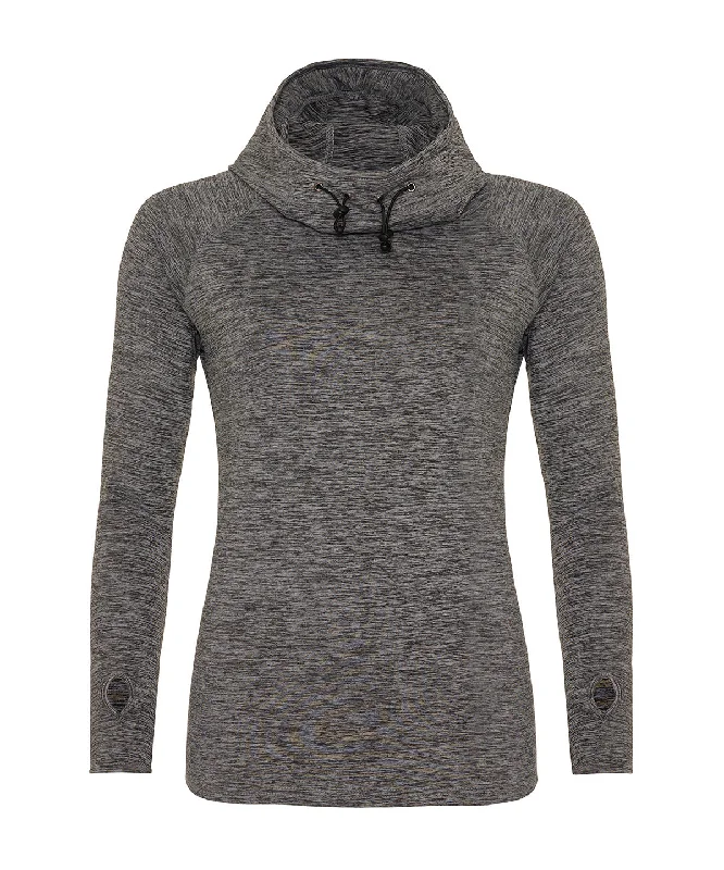 Grey Melange - Women's cool cowl neck top