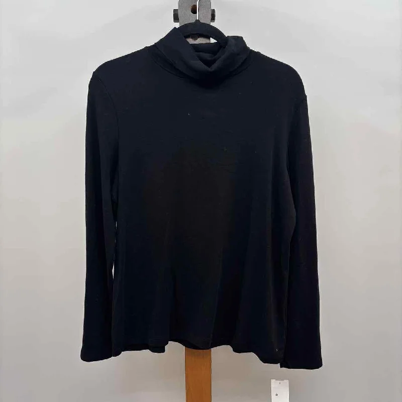 Cynthia Rowley Women's Size XL Black Solid Long Sleeve Shirt