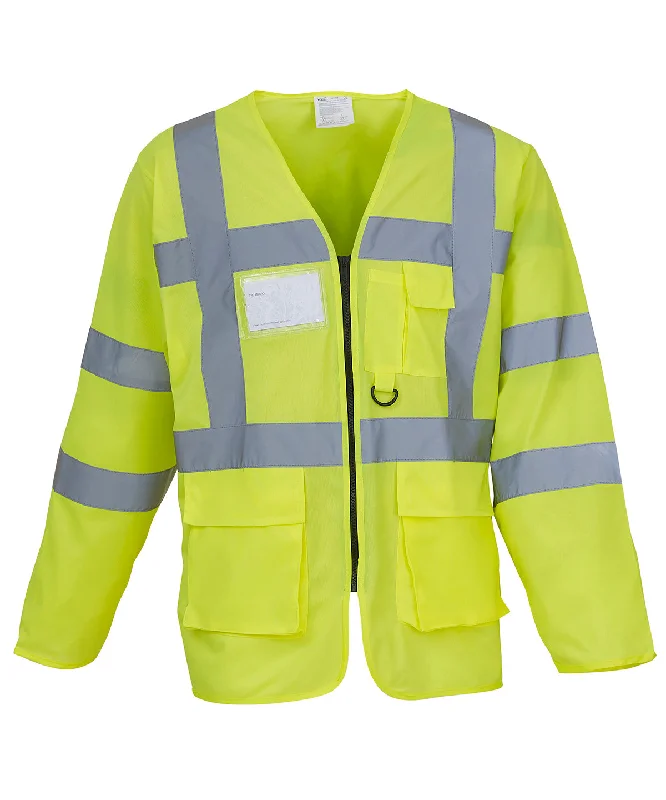 Yellow - Hi-vis executive long sleeve waistcoat (HVJ800)