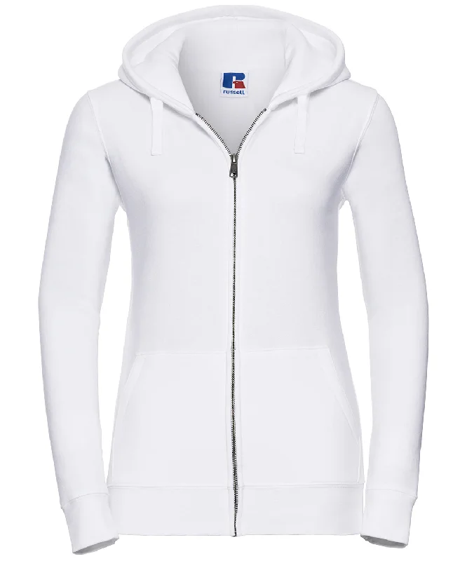 White - Women's authentic zipped hooded sweatshirt