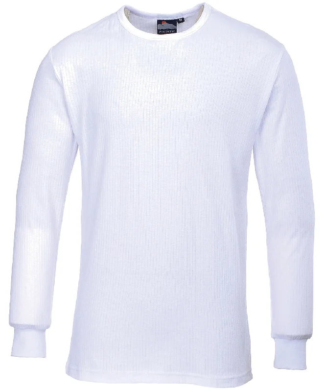 White - Thermal t-shirt long sleeved (B123)